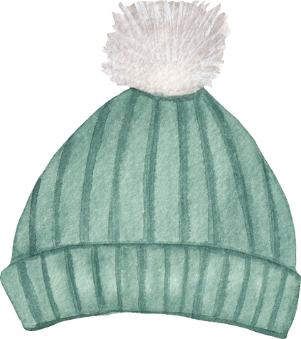 Watercolor winter hat.  Clothes png clipart